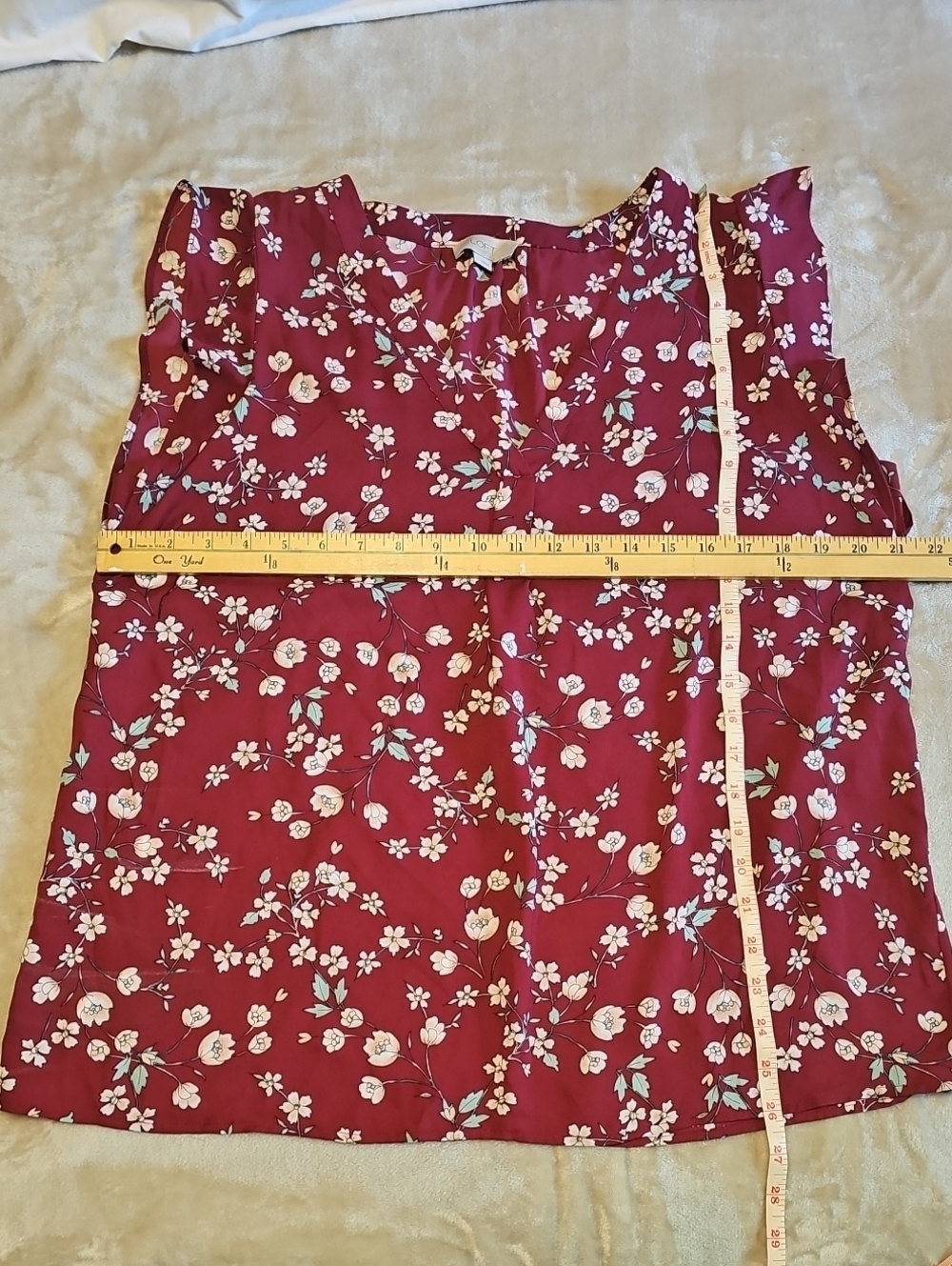 LOFT Maroon Floral Tank